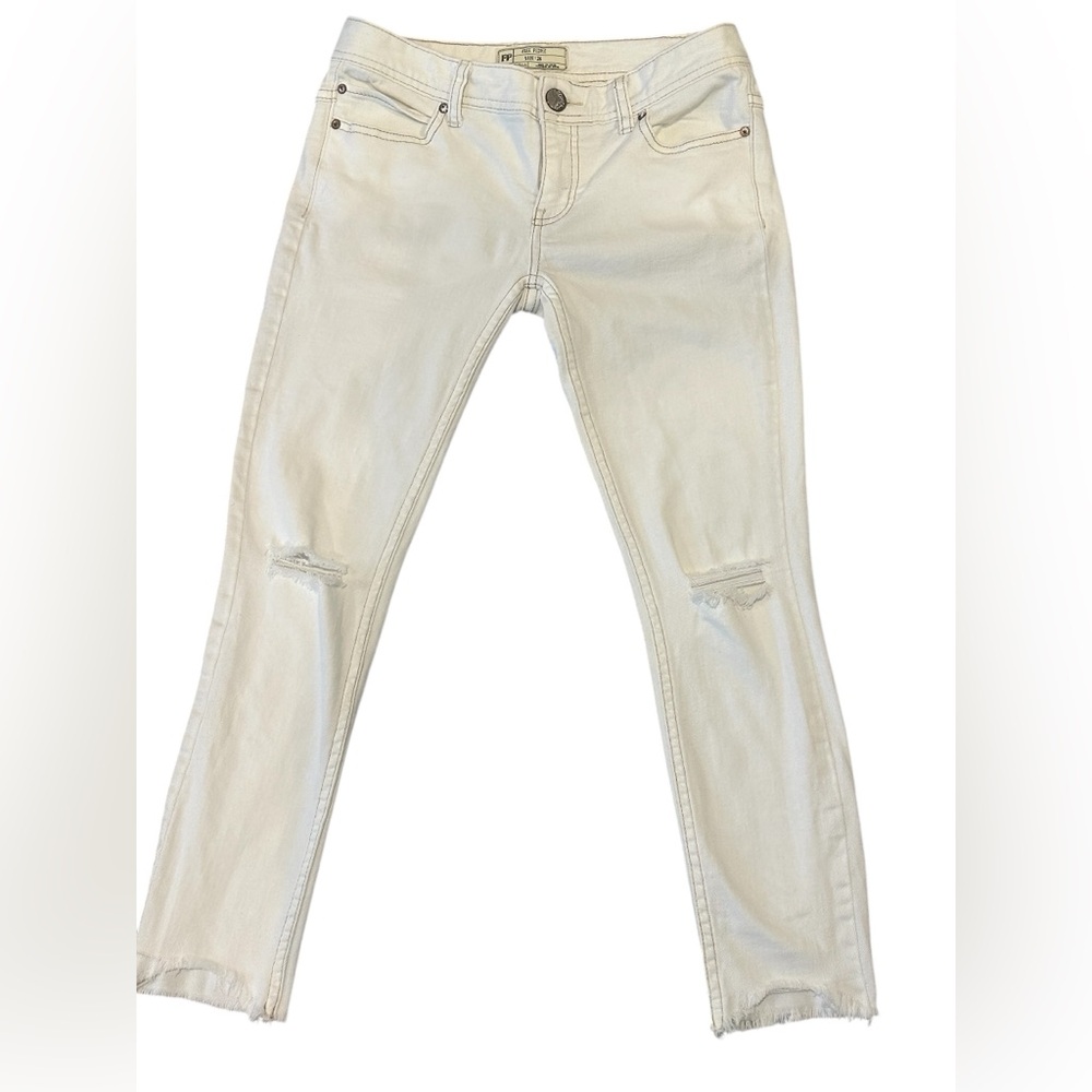 Free People Cream Ankle Jeans size 26